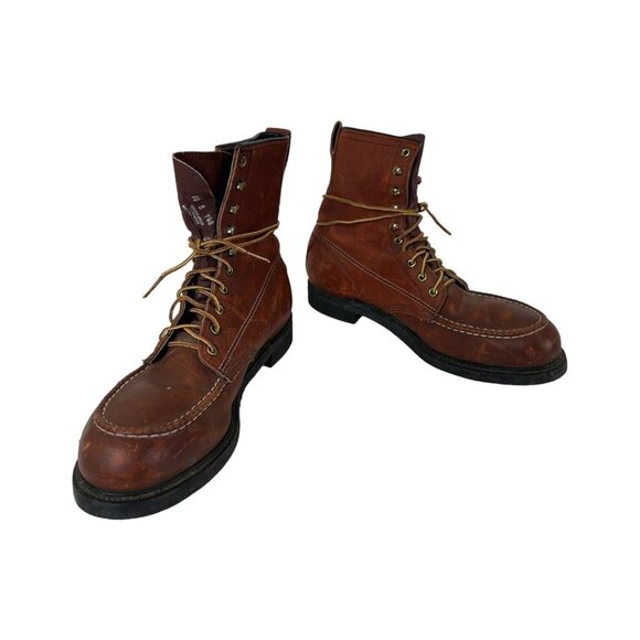 Field Stream Mason Vibram Leather Boots Size 10 B Brown Lace Up USA COMBAT main image 4